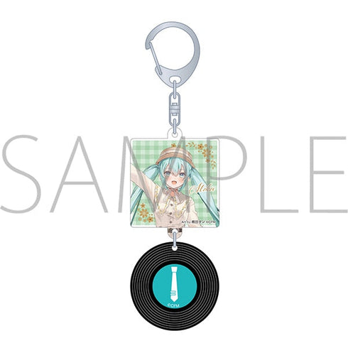 『初音ミクシリーズ』レコード風キーホルダー/レジャフェス A 初音ミク
